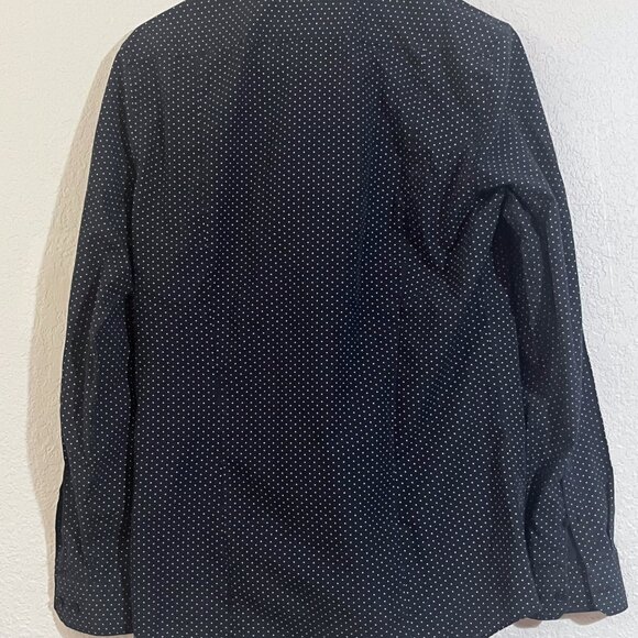H&M Black Dotted Slim Fit Easy Iron Shirt - Picture 2 of 2